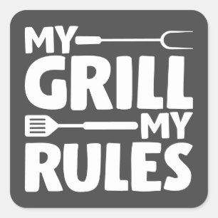 Sticker Carré Mon Grill Mes règles