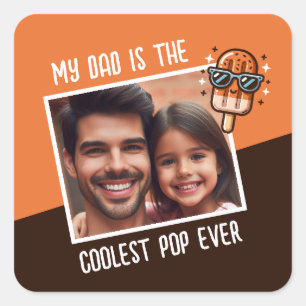 Sticker Carré Mon papa est le meilleur grand-père qui existe jam