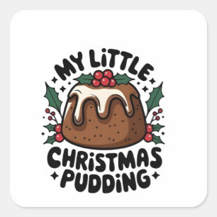 Sticker Carré Mon Petit Pouding de Noël Grossesse de Noël