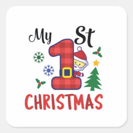 Sticker Carré Mon premier Noël