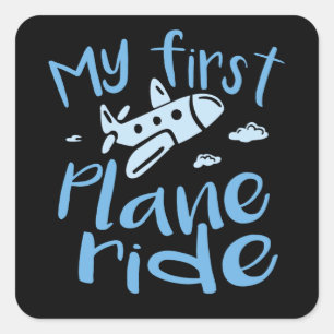 Sticker Carré Mon premier tour d'avion