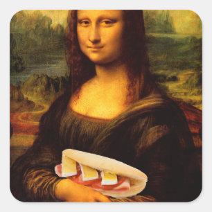 Sticker Carré Mona Lisa aime Paninis