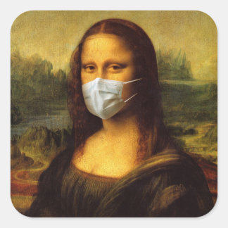 Sticker Carré "Mona Lisa masquée"