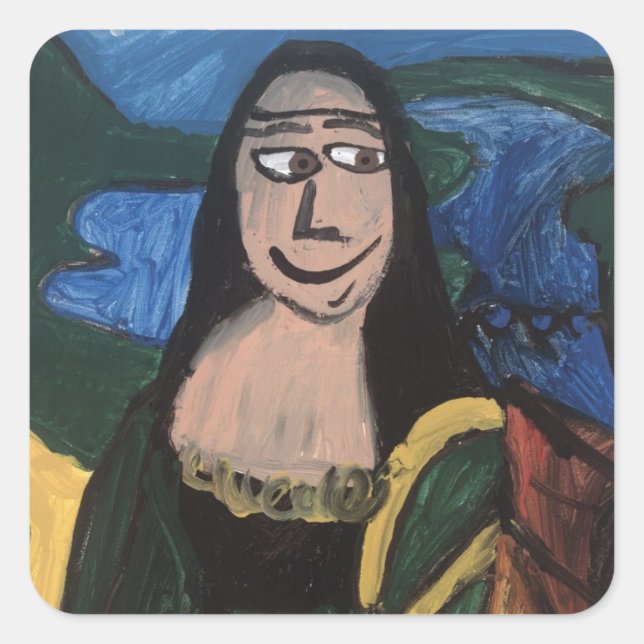 Sticker Carré Mona Lisa par Joel Anderson (Devant)