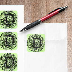 Sticker Carré Monarchie Noir "D"