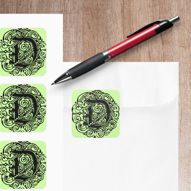 Sticker Carré Monarchie Noir "D" (Monarchia Black "D" Square Sticker)