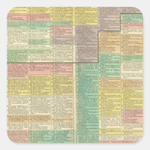 Sticker Carré Monde d'histoire à 1789