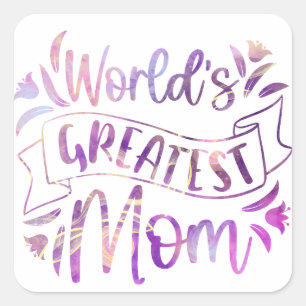 Sticker Carré Monde Meilleure maman