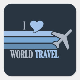 Sticker Carré Monde Voyage autocollants, personnalisable