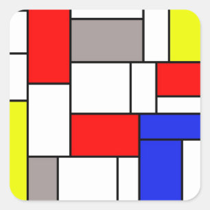 Sticker Carré Mondrian