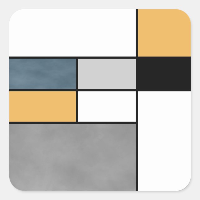 Sticker Carré Mondrian inspiré (Devant)