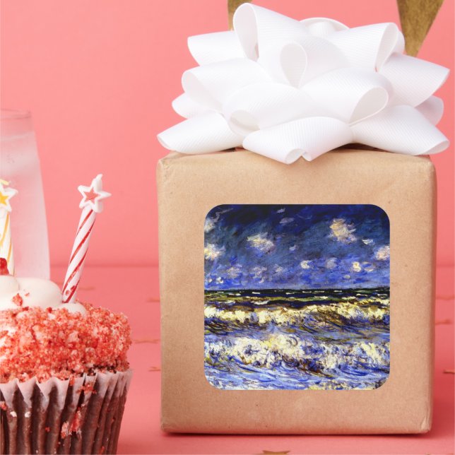 Sticker Carré Monet - Une Mer Orageuse (Fête)