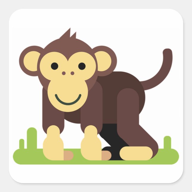 Sticker Carré Monkey (Devant)