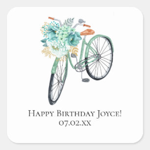 Sticker Carré Monnaie Bicycle Anniversaire do-it-yourself Faveur