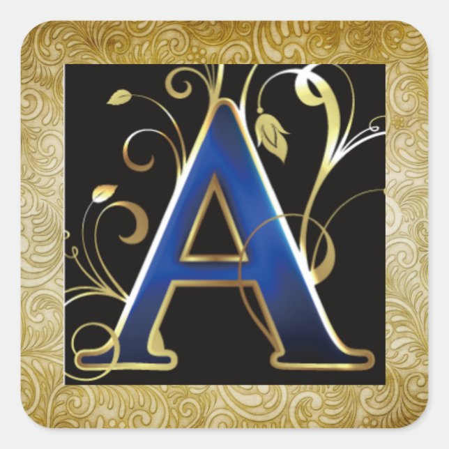 Sticker Carré Monogramme "A" (Devant)
