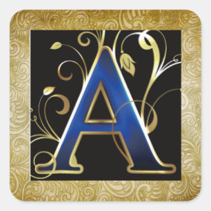 Sticker Carré Monogramme "A"