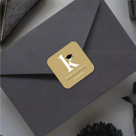 Sticker Carré Monogramme de grade classique simple - Chaîne de g