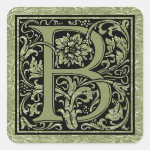 Sticker Carré Monogramme de lettre de la lettre B premier