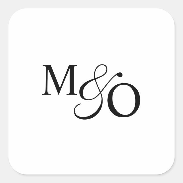 Sticker Carré Monogramme d'esperie de couple (Devant)