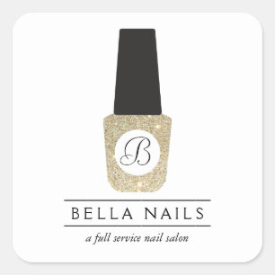 Sticker Carré Monogramme du salon de ongles sur Parties scintill