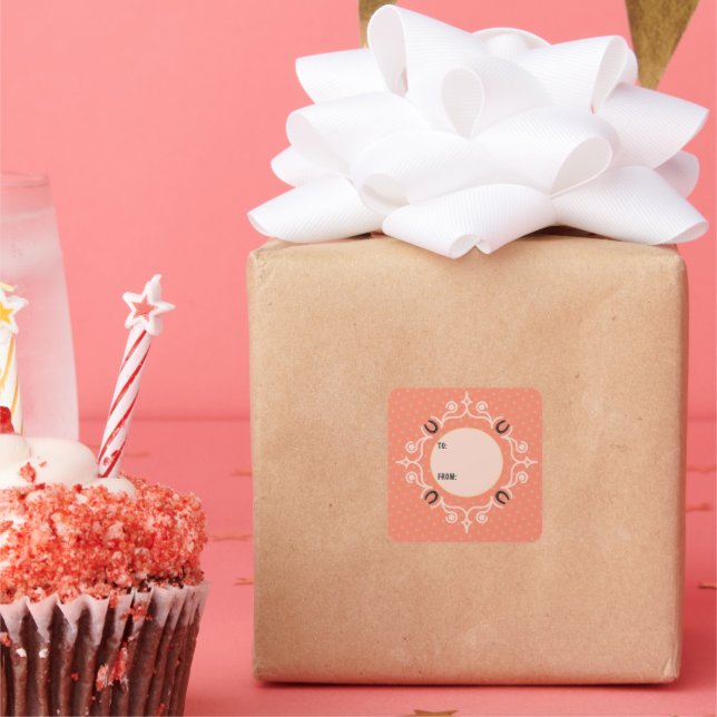 Sticker Carré Monogramme équestre Chaussure Lucky Horse (Fête)