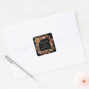 Sticker Carré Monogramme Floral Automnal Maussade