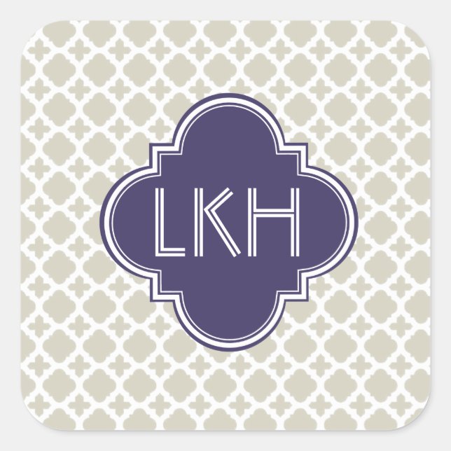 STICKER CARRÉ MONOGRAMME MAROCAIN EN CARRÉ (Devant)