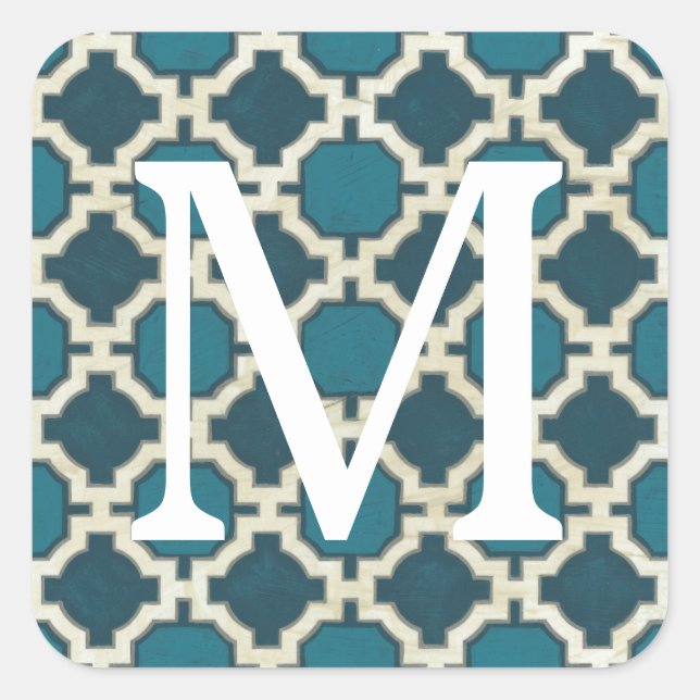 Sticker Carré Monogramme | Motifs du marché VI (Devant)