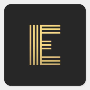 Sticker Carré Monogramme Or moderne
