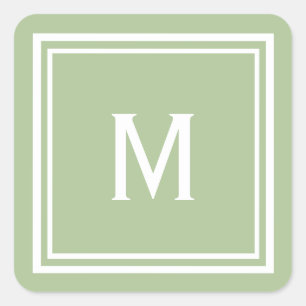 Sticker Carré Monogramme personnalisé moderne et élégant