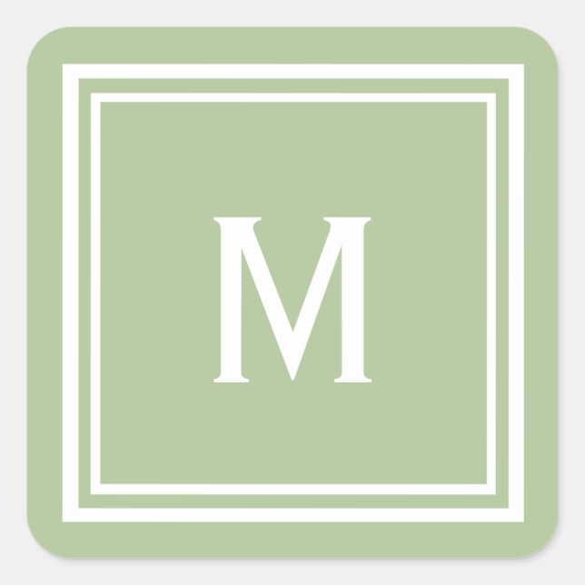 Sticker Carré Monogramme personnalisé moderne et élégant (Devant)
