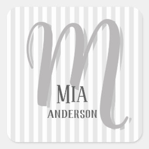 Sticker Carré Monogramme personnalisé Vibe du matin