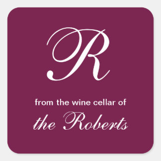 Sticker Carré Monogramme R de la cave à vin de Square Labels