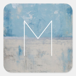 Sticker Carré Monogramme   Silver Aura