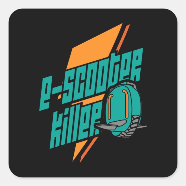 Sticker Carré Monowheel Scooter Killer EUC EWheel (Devant)