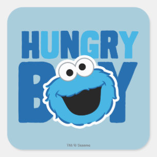Sticker Carré Monstre de cookie affamé