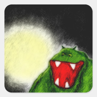 Sticker Carré Monstre de nuit