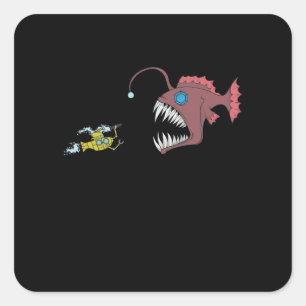 Sticker Carré Monstres de pêche