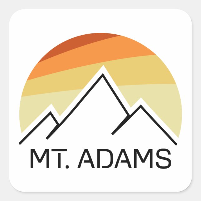 Sticker Carré Mont Adams New Hampshire Retro (Devant)
