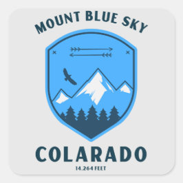 Sticker Carré Mont bleu ciel formellement monter evans