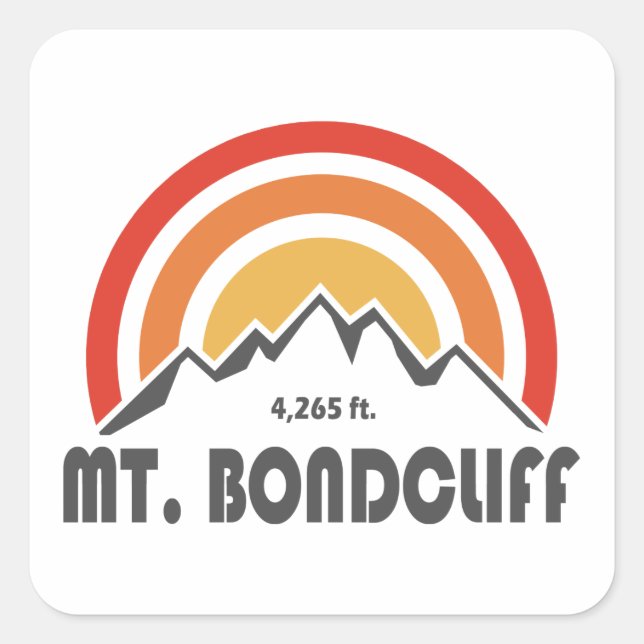 Sticker Carré Mont Bondcliff New Hampshire (Devant)