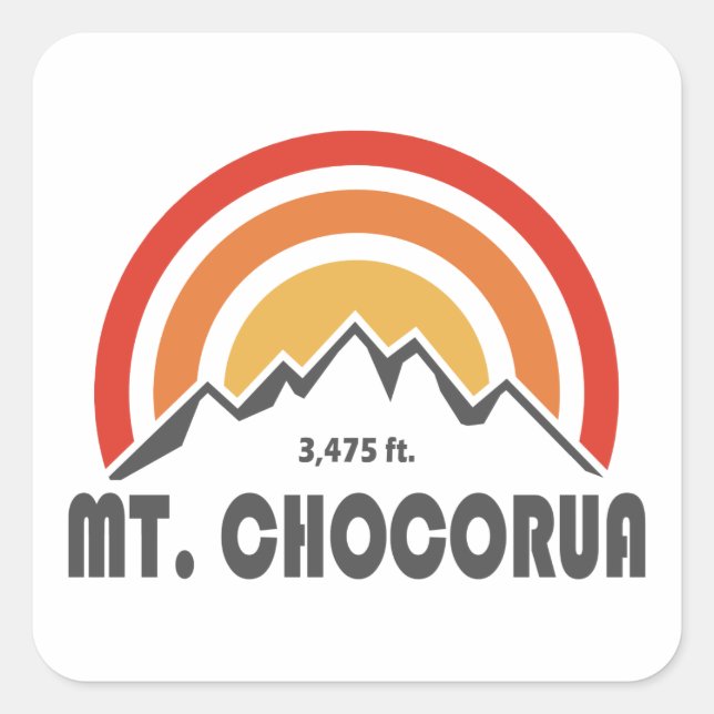 Sticker Carré Mont Chocorua New Hampshire (Devant)
