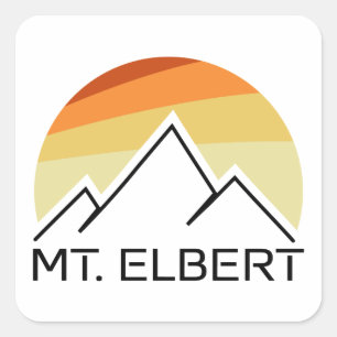 Sticker Carré Mont Elbert Colorado Retro