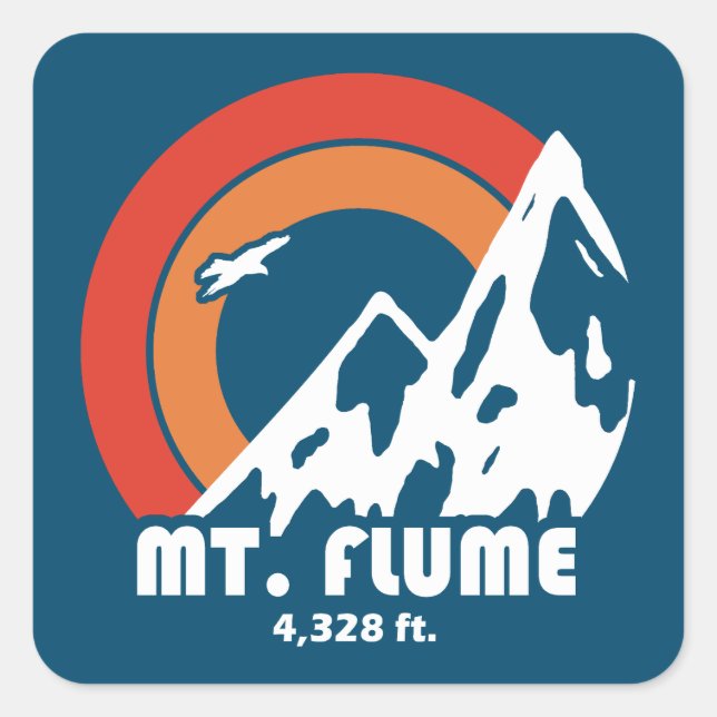 Sticker Carré Mont Flume New Hampshire Sun Eagle (Devant)