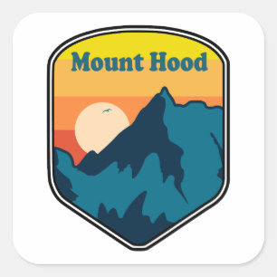 Sticker Carré Mont Hood Oregon Lever du soleil