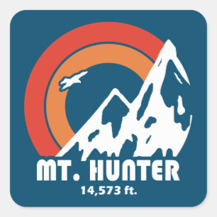 Sticker Carré Mont Hunter Alaska Sun Eagle
