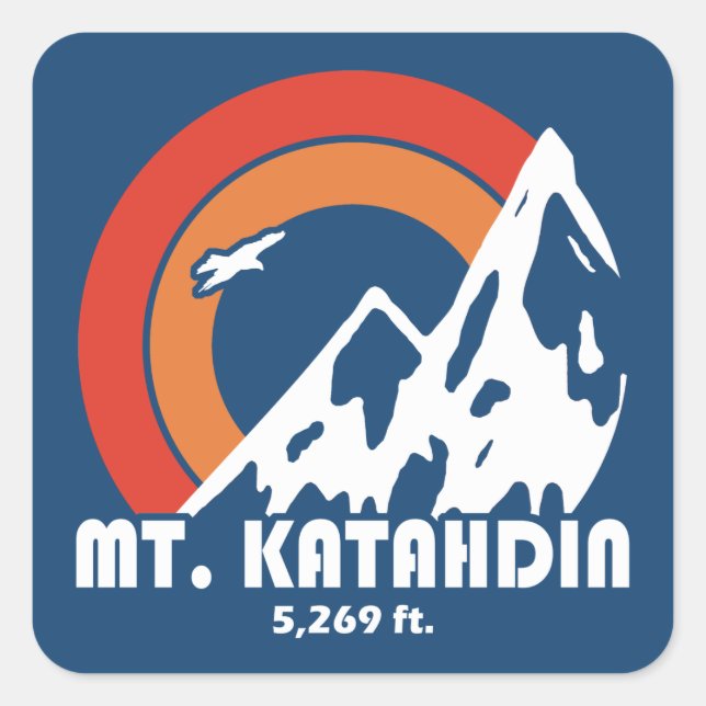 Sticker Carré Mont Katahdin Sun Eagle (Devant)
