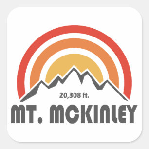 Sticker Carré Mont McKinley Alaska