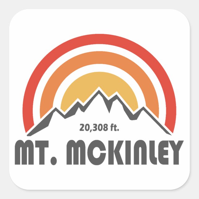 Sticker Carré Mont McKinley Alaska (Devant)