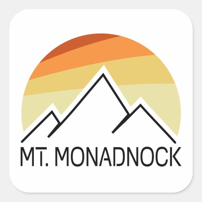 Sticker Carré Mont Monadnock New Hampshire Retro (Devant)
